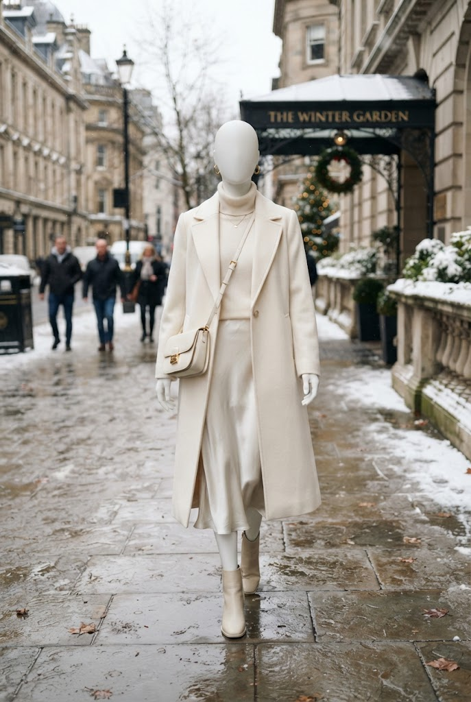 10. Monochrome Winter Outfit With Layered Textures
