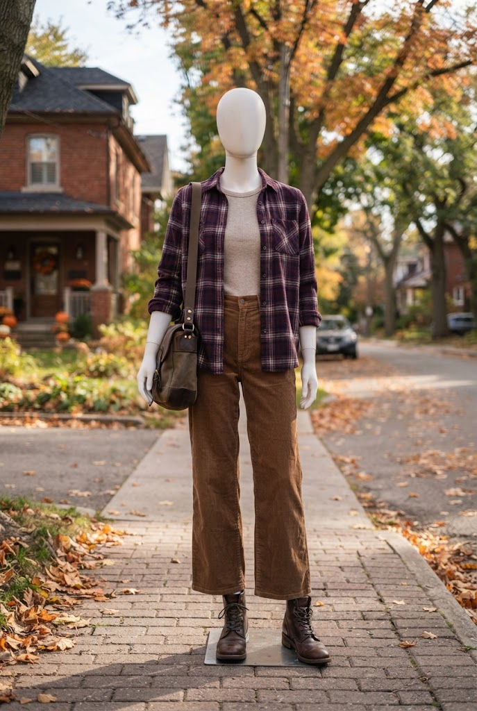 12. Cozy Flannel Shirt With Corduroy Pants