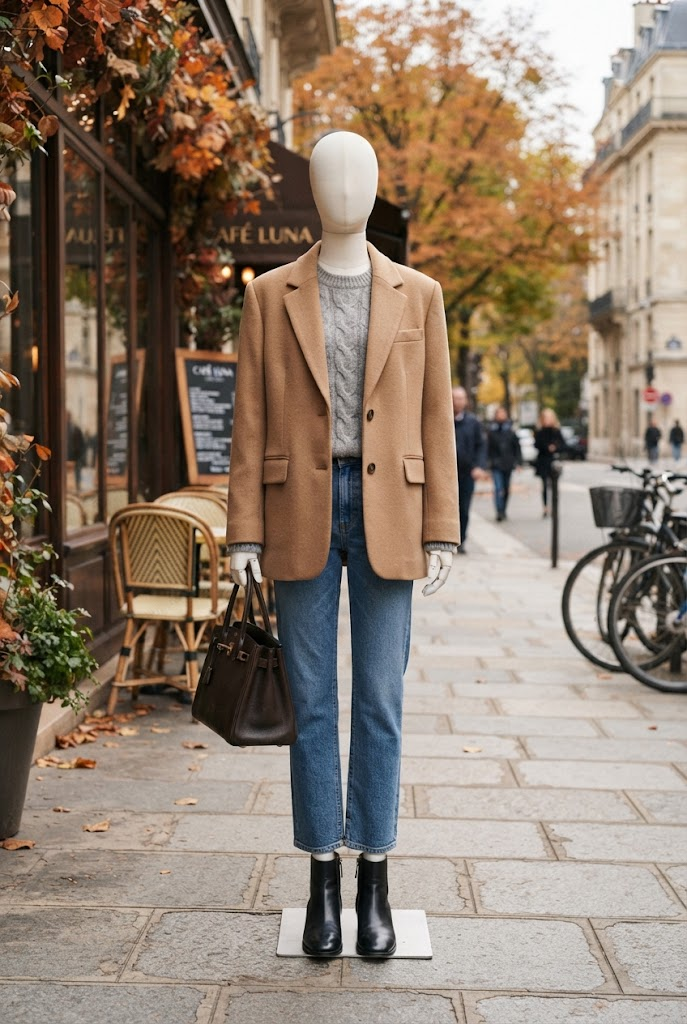 13. Oversized Blazer With a Sweater and Denim