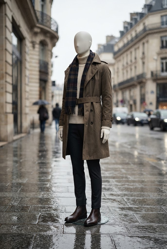 15. Trench Coat Styled for Cold Weather