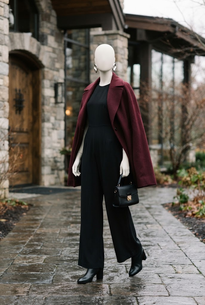 3. Chic Jumpsuit With Statement Outerwear