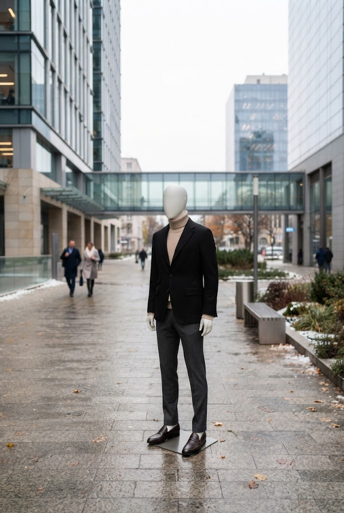 3. Layered Turtleneck With Tailored Blazer