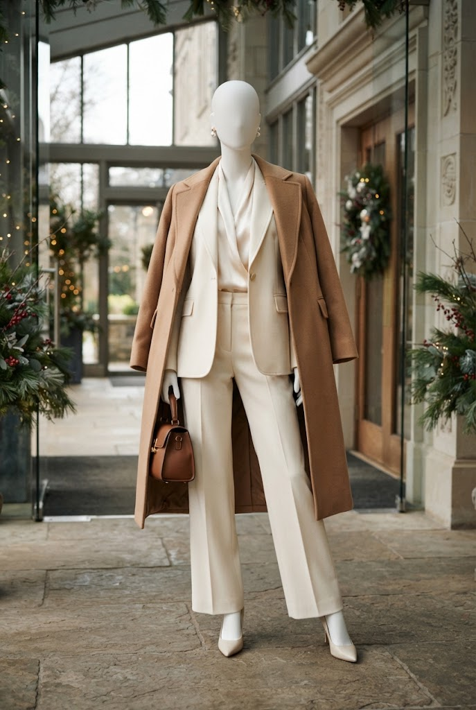 5. Tailored Suit With a Feminine Winter Touch