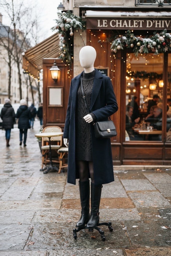 7. Sweater Dress With Tall Winter Boots